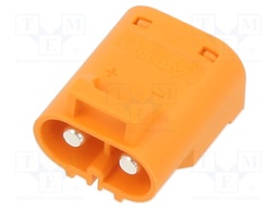 Connector: DC supply; socket; male; 30A; PIN: 2; on PCBs; THR; orange
