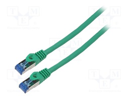 Patch cord; S/FTP; 6a; stranded; CCA; LSZH; green; 15m; 26AWG