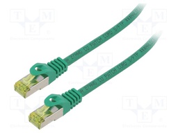 Patch cord; S/FTP; 6a; stranded; Cu; LSZH; green; 0.25m; 27AWG