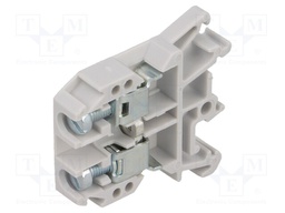 Splice terminal: rail; 0.5÷10mm2; ways: 1; terminals: 2; grey; 690V