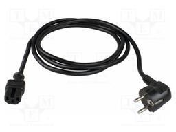 Mains; 3G1mm2; CEE 7/7 (E/F) plug angled,IEC C15 female; rubber