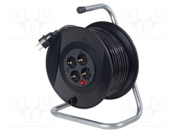 Extension lead; 3G1.5mm2; reel,with brake,rolled; Sockets: 4