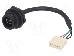 Socket; USB B mini; USB B mini socket,5pin plug; PIN: 5; IP68