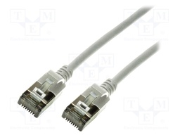 Patch cord; U/FTP; 6a; stranded; Cu; TPE; grey; Len: 3m; 32AWG