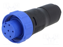 Connector: circular; plug; female; PIN: 6; w/o contacts; for cable
