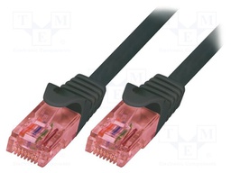 Patch cord; U/UTP; 6; stranded; Cu; LSZH; black; 5m; 26AWG