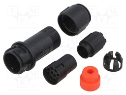 Connector: circular; plug; female; PIN: 10; w/o contacts; for cable