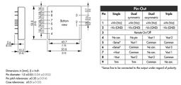 Converter: DC/DC; 40W; Uin: 36÷75V; 12VDC; Iout: 3300mA; 2"x2"; 65g