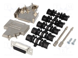 D-Sub HD; PIN: 26; plug; female; soldering; for cable; black