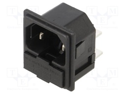 Connector: AC supply; socket; male; 10A; 250VAC; IEC 60320; C14 (E)