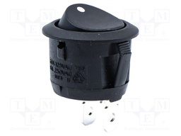 ROCKER; SPST-NO; Pos: 2; ON-OFF; 10A/250VAC; black; none; Body: black