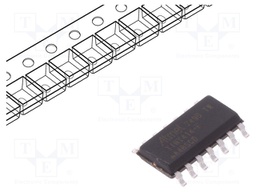 AVR microcontroller; EEPROM: 128B; SRAM: 256B; Flash: 4kB; SO14