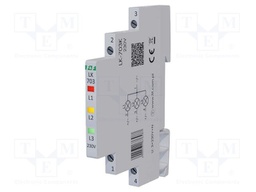 Voltage indicator; 3x230VAC; IP20; for DIN rail mounting; LK-703
