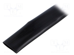 Heat shrink sleeve; glueless; 2: 1; 19mm; black; polyolefine; reel