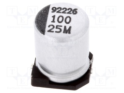 Capacitor: electrolytic; low impedance; SMD; 100uF; 25VDC; ±20%