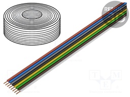 Wire: ribbon; stranded; 8x0,25mm2; 10m