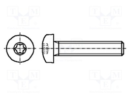 Screw; M3x25; 0.5; Head: button; Torx®; TX10; ISO standard: 14583