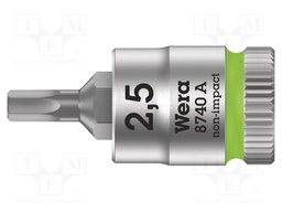 Key; Hex-Plus hexagon keys,socket spanner; HEX 2,5mm; 1/4"; 28mm