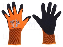 Protective gloves; Size: 9,L; orange; polyester; Comfort