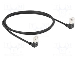 Patch cord; S/FTP; Cat: 6a; RJ45 down angled plug,both sides; 1m
