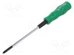 Screwdriver; Phillips; PH0; Blade length: 80mm; Overall len: 167mm