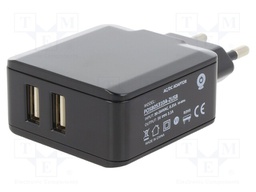 Power supply: switched-mode; constant voltage; 5VDC; 3A; 15W; plug