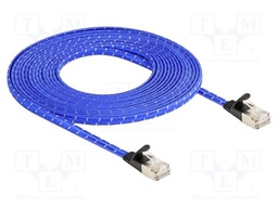 Patch cord; U/FTP; Cat: 6a; RJ45 plug,both sides; 5m; textile