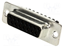 D-Sub; PIN: 15; plug; female; screw terminal; for cable; UL94V-0