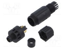 Connector: M8; plug; male; straight; screw terminal; for cable