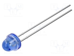 LED; blue; 5mm; 3000mcd; 30°; Front: flat; 3.1VDC; No.of term: 2