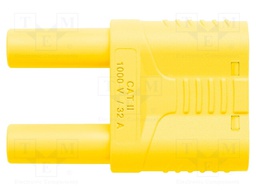 Stackable safety shunt; banana 4mm socket,banana 4mm plug x2
