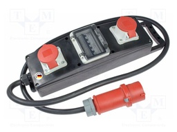 Extension lead; 5G6mm2; three-phase,with flap,with holder; 2m