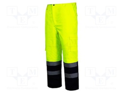 Dungarees; Size: L; yellow; furlined,warning; Class: 2; 180g/m2