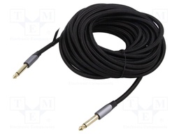 Cable; Jack 6,3mm plug,both sides; 10m; Plating: gold-plated
