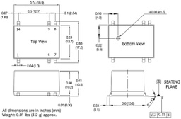 Isolated Board Mount DC/DC Converter, ITE, 1 Output, 1 W, 5 V, 200 mA