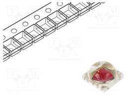 Power LED; 3535; cherry red; 135°; convex; batwing; 1.8÷2.2VDC