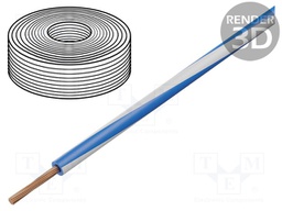 Wire; H05Z-K; stranded; Cu; 0.75mm2; LSZH; blue-white; 300V,500V