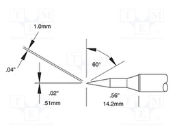 Tip; bevel; 1x14mm; 510°C; for soldering station