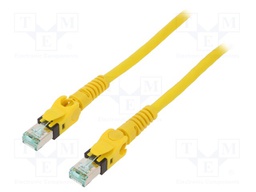 Patch cord; S/FTP; 6a; stranded; Cu; PUR; yellow; 1m; halogen free