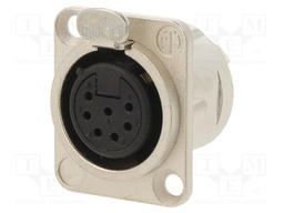 Socket; XLR; female; PIN: 7; flange (2 holes),for panel mounting