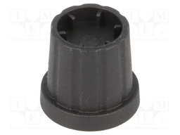 Knob; with flange; plastic; Shaft d: 4mm; Ø16.5x19.2mm; black