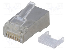 Plug; RJ45; PIN: 8; Cat: 5e; shielded,with conductor guide