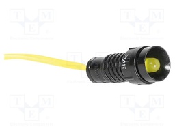 Indicator: LED; recessed; yellow; 24VAC; Ø5mm; IP20; cables; 330mm