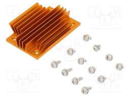Heatsink: extruded; grilled; golden; L: 58mm; W: 37mm; H: 11.4mm