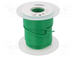 Wire; HookUp Wire PVC; stranded; Cu; 16AWG; green; PVC; 1kV; 30.5m