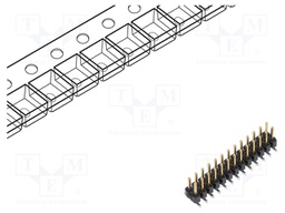 Connector: pin strips; male; PIN: 26; 2.54mm; gold-plated; SMT
