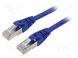 Patch cord; F/UTP; 6; stranded; Cu; PVC; blue; 1m; 26AWG