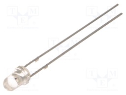 LED; 3mm; green; 3000÷4200mcd; 30°; Front: convex; Pitch: 2.54mm