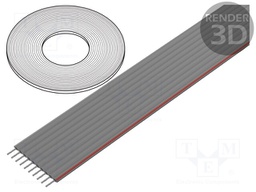 Wire: ribbon; 1.27mm; stranded; Cu; 10x28AWG; unshielded; PVC; grey