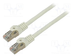 Patch cord; F/UTP; 6; stranded; CCA; PVC; white; 1.5m; 26AWG; Cores: 8